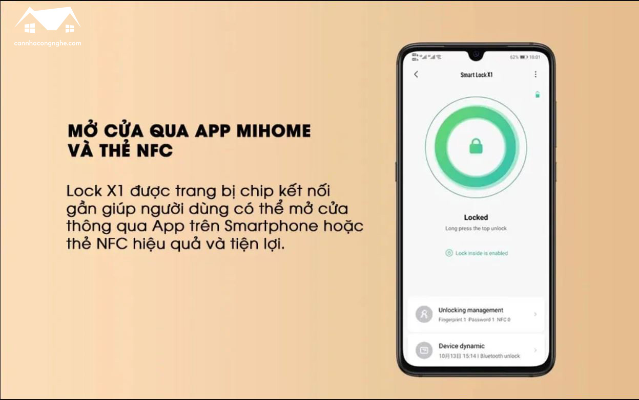 Mở cửa qua app MIHOME và thẻ NFC