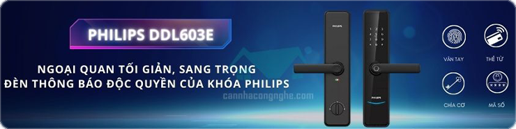 Banner khóa vân tay Philips DDL603E