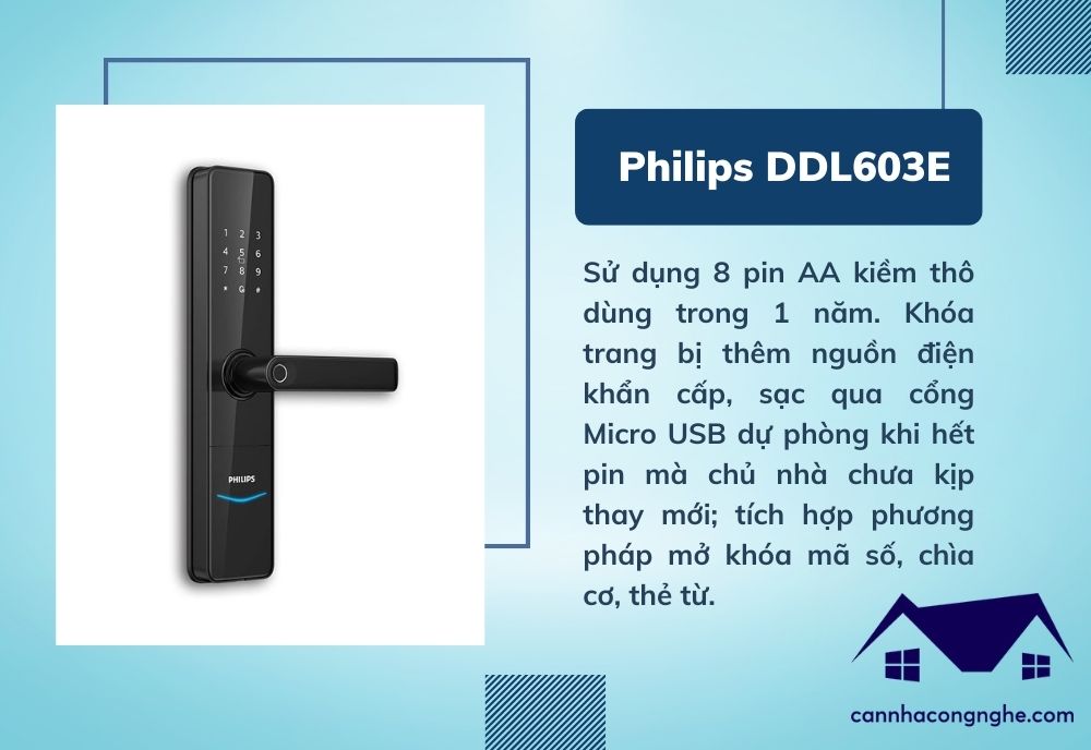 Khóa cửa vân tay Philips DDL603E
