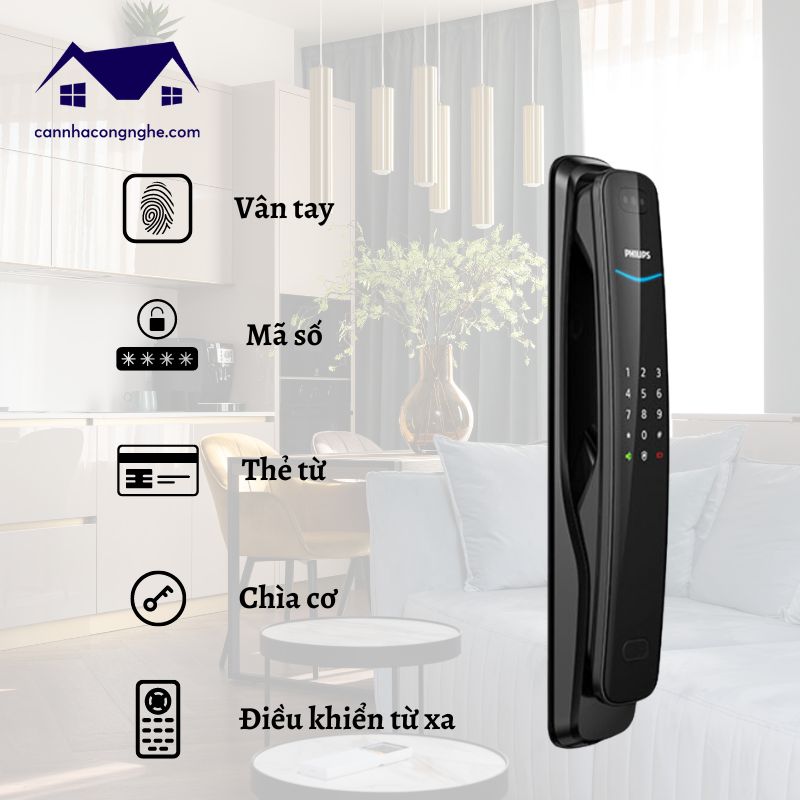 Khóa Vân Tay Giá Rẻ Philips Trang Bị Nhiều Tính Năng Mở Khóa