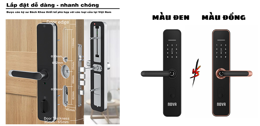 Hình ảnh Nova Smart Lock X1 - khóa cửa phòng ngủ thông minh giá tốt, chất lượng cao