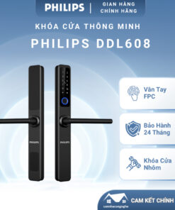Khóa Vân Tay Cửa Nhôm Philips DDL608-5HWS - Nhập Khẩu Chính Hãng