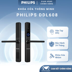 Khóa Vân Tay Cửa Nhôm Philips DDL608-5HWS - Nhập Khẩu Chính Hãng