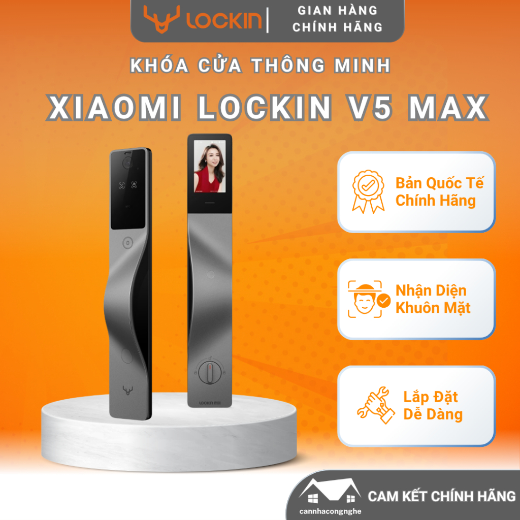 Khóa Cửa Thông Minh Xiaomi Lockin V5 Max - Khóa Cửa Nhận Diện Khuôn Mặt Vân Tay Tĩnh Mạch