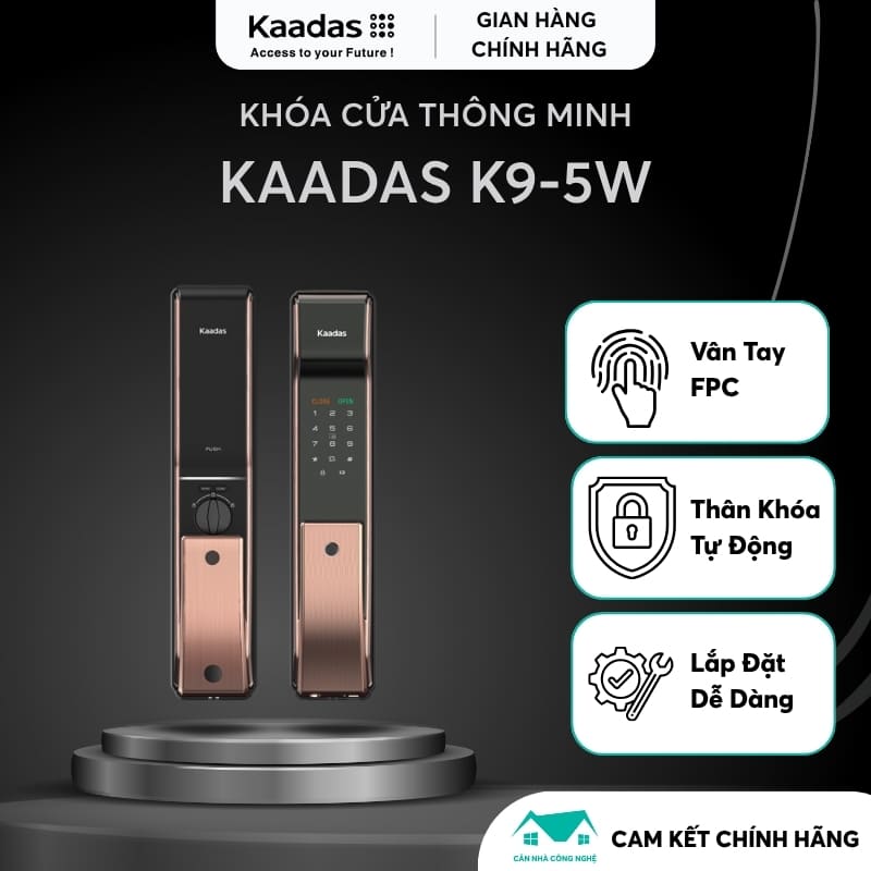 Khóa Vân Tay KAADAS K9-5W – Khóa Cửa Nhập Khẩu Chính Hãng