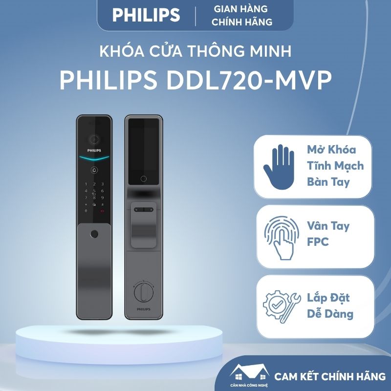 Khóa Cửa Thông Minh Philips DDL720-MVP - Khóa Cửa Thông Minh Nhập Khẩu
