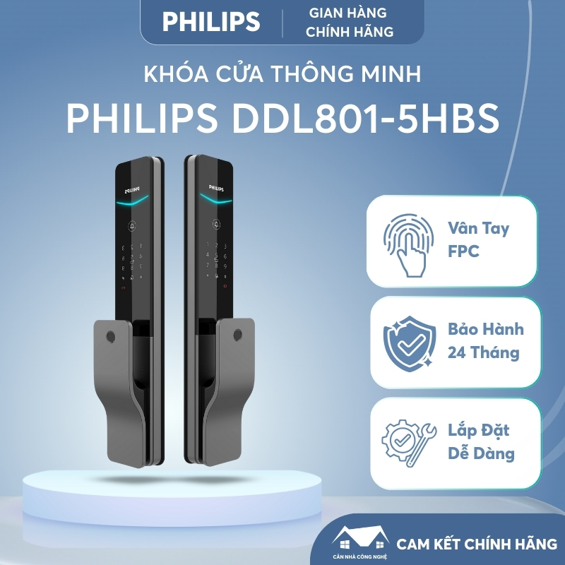 Khóa Thông Minh Philips DDL801-5HBS - Khóa Cửa Philips Nhập Khẩu Chính Hãng