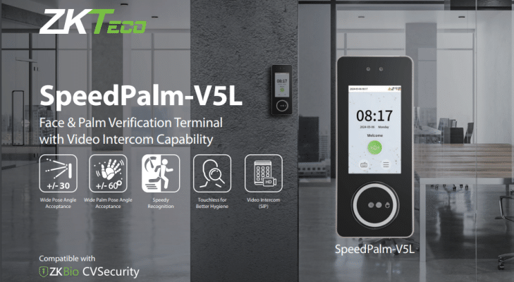 Thiết Bị Chấm Công ZKTeco SpeedPalm-V5L - Kiểm Soát Ra Vào - Centek - Total Security Solutions