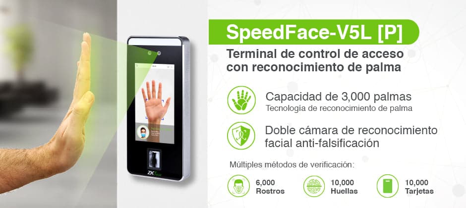 Máy chấm công khuôn mặt ZKteco SpeedFace-V5L[P]