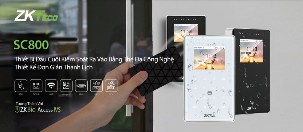 Máy chấm công khuôn mặt ZKTeco SC800