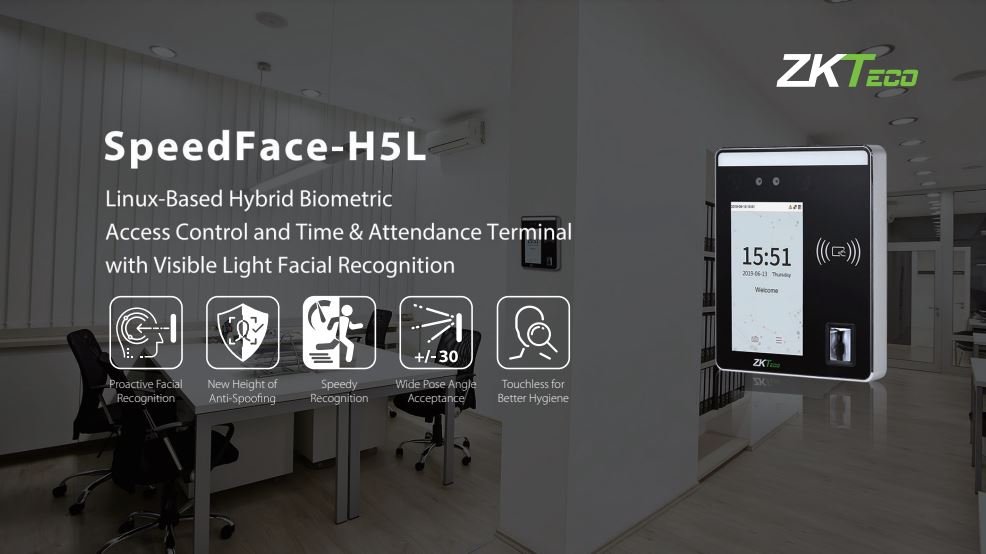 Máy chấm công khuôn mặt ZKteco SpeedFace-H5L[P]