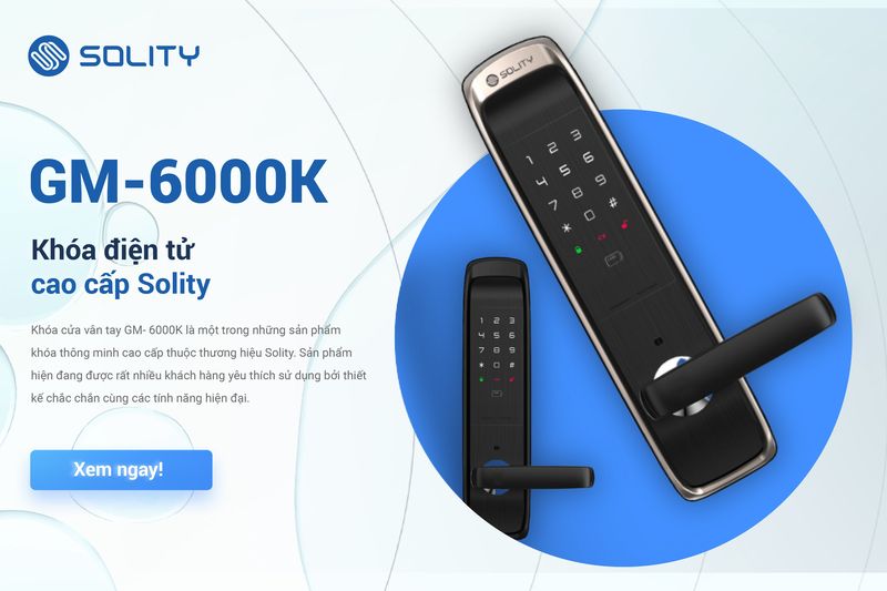 Khóa cửa điện tử thẻ từ Solity GM-6000K là dòng khóa điện tử cao cấp