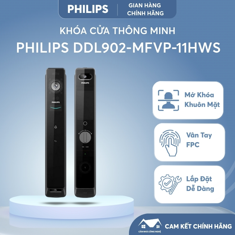 Khóa cửa điện tử Philips DDL902-MFVP-11HWS